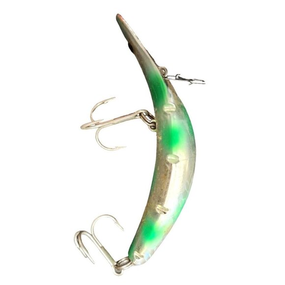 Foxee Fish Super Wobbler in green & silver 4.5 in. long - Picture 6 of 6